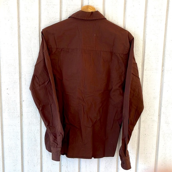 Men’s Small Brown Embroidered Button Down Shirt by Cultural Revolution - Picture 2 of 4